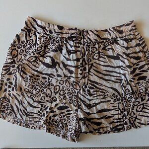 Asos brand animal print shorts,elastic waist, women's size 14‎